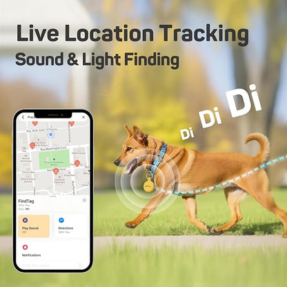 Plike Smart Pet Tracker for Apple Find My (iOS only), Dog Tracker Tag with Silicone Cover, Scan QR for Instant Location Alerts, No Monthly Fee, Anti-Lost Tracker for Dogs & Cats