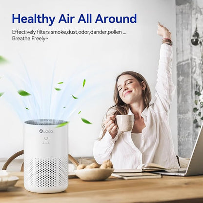 Air Purifiers for Bedroom Home with H13 True HEPA Filter, 20dB Quiet Air Cleaner for Pets Hair Dander Odor, Smoke Dust Pollen, Aromatherapy Function, White