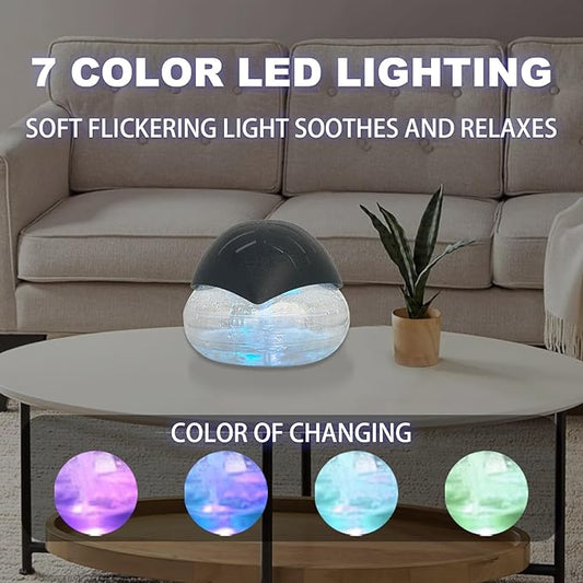Air Freshener（Black） - for Home, Bedroom, Office and Warehouse - Essential Oil Aroma Diffuser with LED Color Night Light and Soothing Water Flow Sound - for Pets and Smokers.