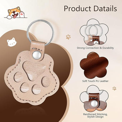 Personalized Pet Memorial Gifts for Dogs,Custom Name Pet Paw-Shaped Leather Keychain, Fur Keepsake, Handmade Key Holder for Rabbit, Hamster, and Kittens Fur
