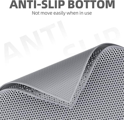 ESTHELLO Cat Litter Mat Large, Cat Litter Trapping Mat, Honeycomb Double Layer Design, Easy to Clean,Washable (36’’ x 30’’ Gray)