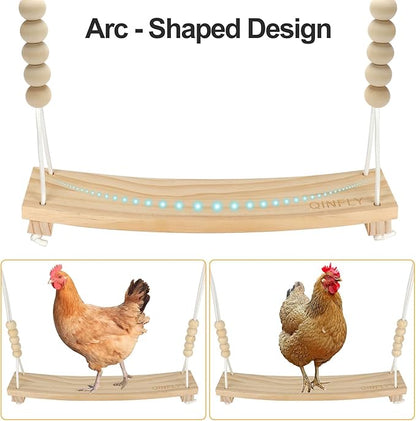 3PCS Chicken Toys for Coop Accessories,Chicken Swing, Vegetable Hanging Feeder,Chicken Veggies Skewer,Chicken Starter Kit for Chicken Coop,Run,Playground Must Haves
