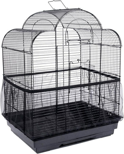 Universal Bird Cage Seed Catcher,Seed Catcher Guard Net Cover,Parrot Nylon Mesh Net Cover,Soft Airy Cage Net Stretchy Skirt for Round Square Cage