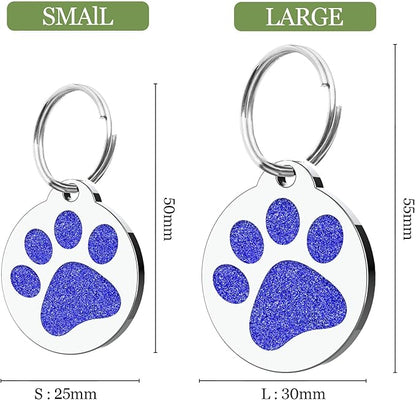 Dog Tags Personalized for Pets Dog Name Tags Personalized Dog Tag Engraved with Any Name & Text Custom Dog ID Tags Glitter Bone ID Tag for Puppy Cat (Purple-Round, S)