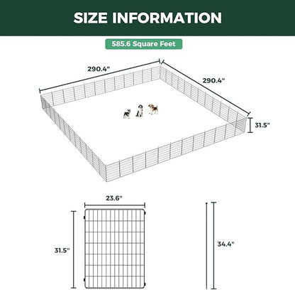 FXW MiniPaws Unleashed Dog Playpen, Expandable & Portable Design for Yard, RV Camping and Indoor Use, for Small and Medium Dogs, 32-inch 48 Panels