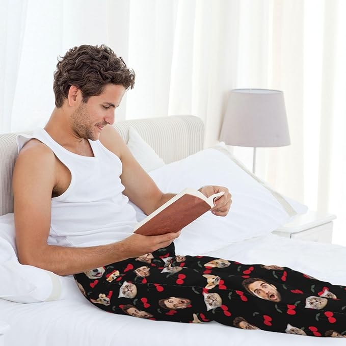 Custom Pajamas Pants Plaid Personalized Funny PJ Pant Design with Face Pajama for Men Women Dog Pet