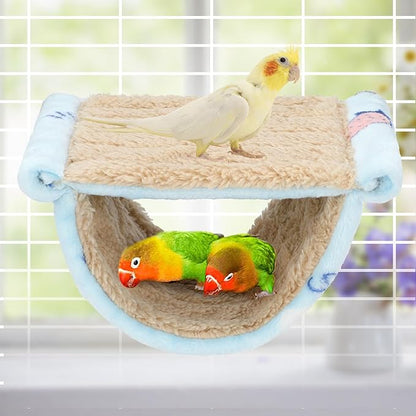 BWOGUE Winter Warm Bird Nest Bed Hanging Hammock Snuggle Hut Parrot House Tent Toy Bird Cage Perch for Parakeet Budgies Cockatiels Lovebird Cockatoo Finch Hamster Chinchilla Guinea Pig