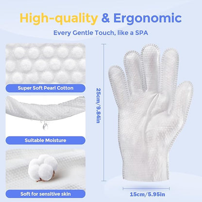 Pet Cleaning Glove Wipes for Dogs & Cats, Hypoallergenic Deodorizing Disposable Bathing Wipes,No-Rinse Grooming Wipes, Extra Thick,Perfect for Pet Dry Cleaning,Daily Care and Travel,24 pcs
