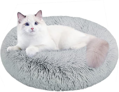 Cat Beds for Indoor Cats,20 Inch Dog Bed for Small Melium Large Dogs, Washable-Round Pet Bed for Puppy and Kitten with Slip-Resistant Bottom