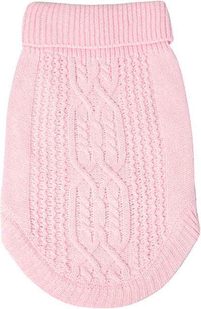 Stretchy Cat Sweater - 17 Colors & 6 Sizes | Snug Winter-Ready Knit for Boy/Girl Cats & Kittens(Light Pink, Large)