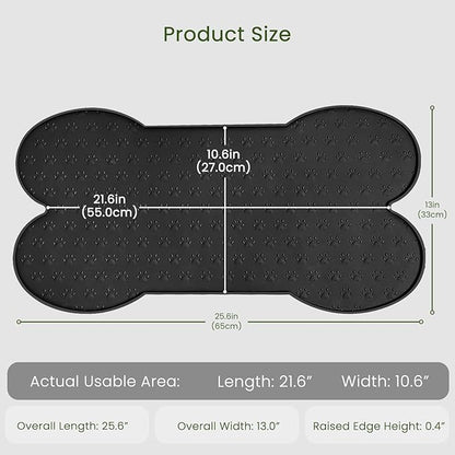 Dog Food Mat Anti-Slip Silicone Dog Bowl Mat Thicker Pet Placemat Waterproof Cat Feeder Pad with Raised Edge Puppy Kitten Feeding Mats Suitable Small Medium-Sized Dogs Cats Eating Tray