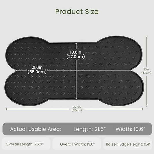 Dog Food Mat Anti-Slip Silicone Dog Bowl Mat Thicker Pet Placemat Waterproof Cat Feeder Pad with Raised Edge Puppy Kitten Feeding Mats Suitable Small Medium-Sized Dogs Cats Eating Tray