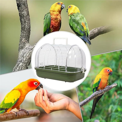 Small Bird Cage, Transparent Bird Travel Carrier, Full View Cockatiel Cage with Sturdy Design, Compact Aviary with Durable Construction, Indoor Outdoor Balcony Living Room Park Parakeet