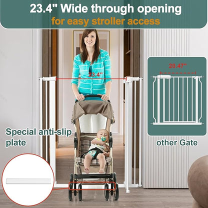 40.55" Tall, 34.05-45.86 Inch Wide, 1.37" Ultra Narrow Spacing Dog Pet Baby Gate Indoor for Doorway Hallway, Pressure Mounted 35 36 37 38 39 40 41 42 43 44 45 Inches Wide