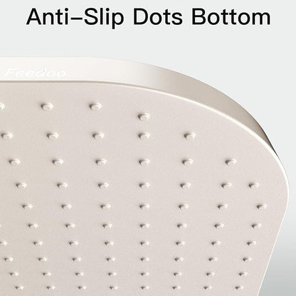 Pet Feeding Mat [Warped Resistant Raised Edge], Water-Proof Silicone Placement for Food Water Bowls, Anti-Slip Base Protect Floor, BPA-Free&Dishwasher-Safe [18.5x11.5inch Small, Sand White]