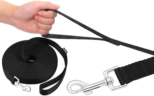 AmaGood Dog Leashes for Small Medium Large Dogs,15 ft 20 ft 30 ft 50 ft Long Dog Leashes for Dog Training,Tie Out,Play,Safety,Camping (20 feet, Black)