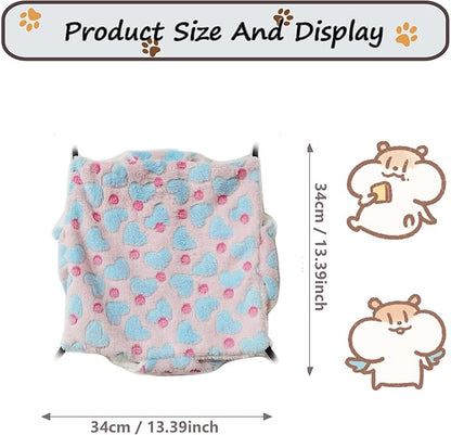 Cat Hammock for Cage, Soft Warm Hanging Bed for Kitten, Guinea Pig, Ferret, Rat, Chinchilla and Other Small Pets, Cozy Bunkbed 13.39"x13.39"