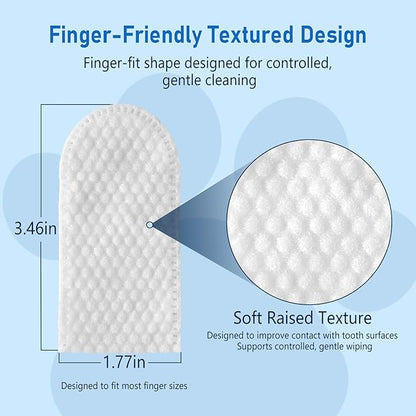 80 Counts Pet Dental Finger Wipes for Dogs and Cats - Disposable Dog Teeth Cleaning Wipes for No-Rinse Daily Oral Care, Pet Tooth Cleaning Wipes