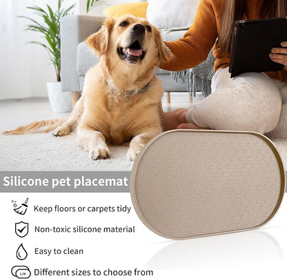 KPWACD Dog Food Mat Anti-Slip Bowl Mats for Food and Water, High-Lips Waterproof Pet Placemat Prevent Messy Spills to Floor, Silicone Puppy Feeding Trays for Large Medium Small Dogs Cats