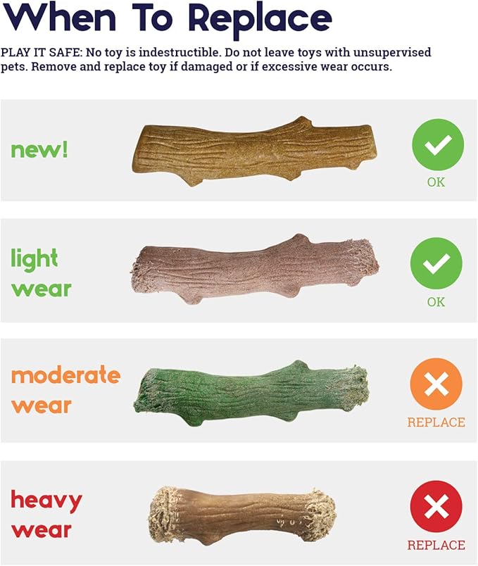 Petstages Outward Hound Super Dogwood Durable Dog Chew Toy, Medium - Long Lasting Chew Stick Made with Real Wood - USA Made, M