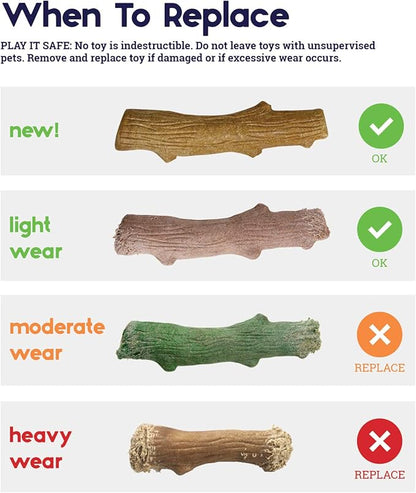 Petstages Outward Hound Super Dogwood Durable Dog Chew Toy, Small - Long Lasting Chew Sticks Made of Natural Wood - USA Made