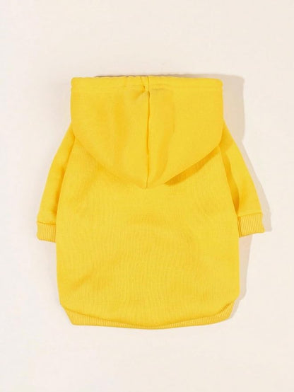 QWINEE Basic Dog Hoodie Sweatshirt Puppy Sweater Warm Cat Costumes Pet Clothes for Chihuahua Puppy Kitten Small Medium Dogs Yellow Large