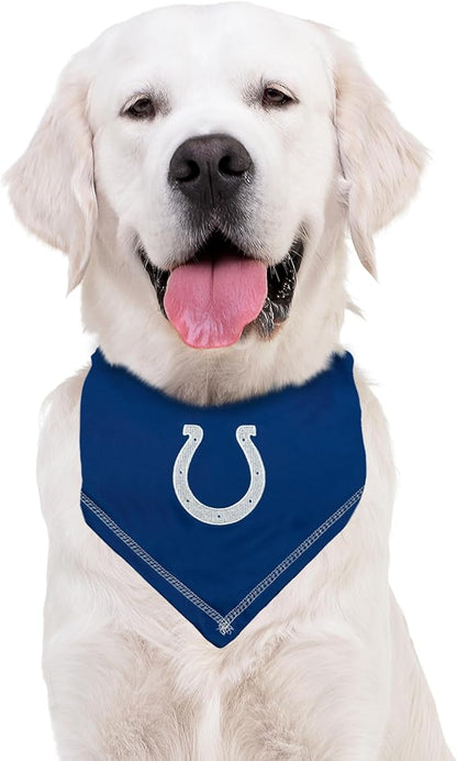 Pets First NFL Indianapolis Colts TIE Bandana, Large/X-Large. Dog Bandana Scarf Bib for Pet Cat Dog. The Ultimate Game-Day, Party Bandana