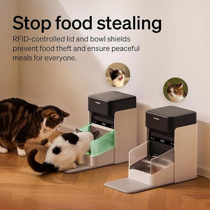 PETLIBRO RFID Cat Feeders for 3 Cats, Collar Tag for Personalized Meals, Cats Recognition, Diet Tracking and Anti-Stealing for Multi-Pets Homes and Different Diets, Wi-Fi Automatic Cat Food Dispensers
