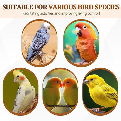 Sintuff 8 Pcs Bird Perches for Cage Accessories, Wooden Perch Rods Replacement with Double Head Slots, 0.6 Inch Diameter Natural Wood Stand for Parrot Macaw Cockatoo Parakeet(30 Inches)