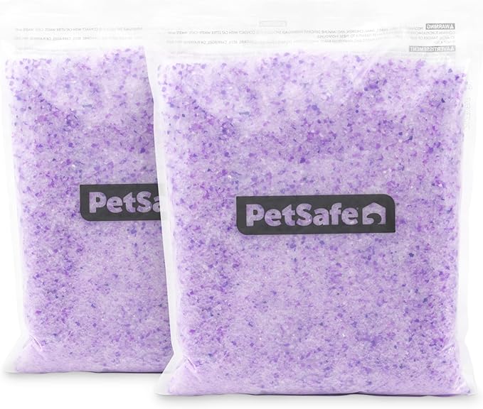 PetSafe ScoopFree Premium Crystal Cat Litter - Outperforms Clay Litter - Refill Packs - Reusable Tray Compatible - Lavender Scent - 4.3 lb Bags - 2 Pack