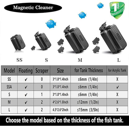 Carefree Fish Aquarium Super Strong Magnetic Cleaner for Glass Fish Tank Magnet Brush Floating