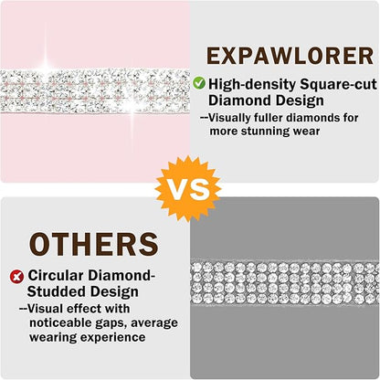EXPAWLORER Soft Velvet Safe Cat Collars for Girl Cats - Rhinestones Bling Diamante Adjustable Collars Breakaway- Chirstmas Cat Clollar Gifts with Bells for Boy Cats Kitty and Small Dogs
