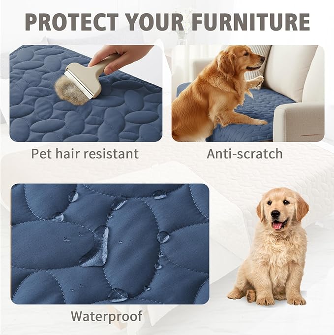 Ameritex Pet Bed Cover Dog Bed Blanket for Sofa and Furniture Waterproof New Pattern Design (68x82 Inch, Navyblue)