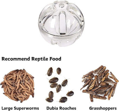 Bearded Dragon Feeder Toy Reptile Foraging Ball Lizard Enrichment Interactive Toy Reptile Terrarium Tank Decor for Lizard,Chameleon Small Animals (3.4 Inch)