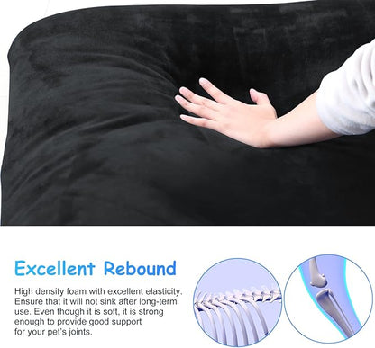 Magic Dog Super Soft Large Dog Bed, 39 Inches Orthopedic Foam Pet Beds with Anti Slip Bottom, Dog Sleeping Mattress with Removable and Washable Cover, Dark Grey L,39'' X 33.5'' X 3.7''