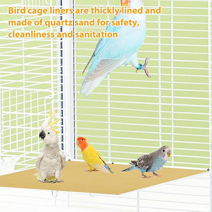 50 PCS Gravel Liner Paper for Bird Cage 10 x 16 Inch Bird Cage Paper Liners Birdcage Cage Liner for Birdcage Parrots Cockatiels