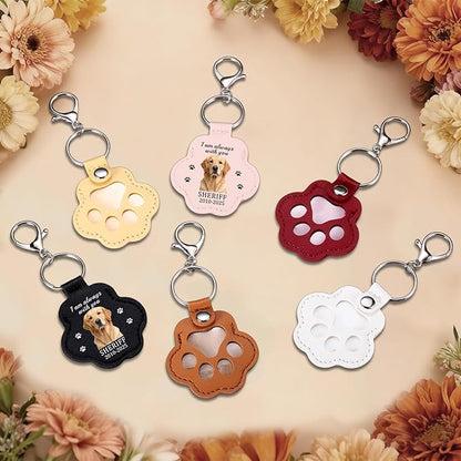 Eunigem Personalized Pet Memorial Gifts for Dogs Cats-Custom Dog Hair Keychain Paw Keychains for Dog Fur-Shaped Leather Keychain,Remembrance Accessory Pet Hair Keepsake for Bag or Key