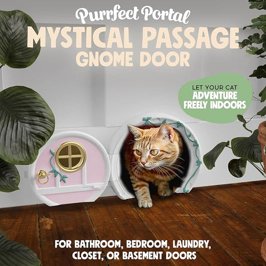 Gnome® Door Cat Door for Interior Doors - Stylish & Functional with No Flap, Lockable, and Easy Installation, Spacious Large Kitty Door for Cats Up to 20 lbs, Private and Comfortable Pet Door