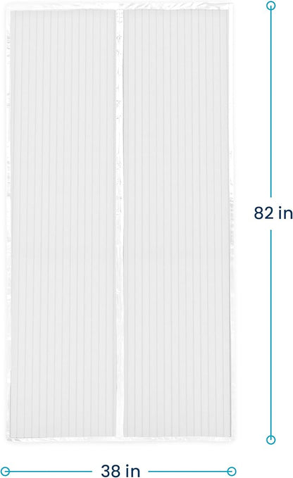 Flux Phenom Magnetic Screen Door Mesh 38x82 Inch – Easy Install, Strong Magnet Strength, Self-Sealing Mesh, Pet Tested, Hands-Free Entry, Door Screen Magnetic Closure, Keeps Bugs Out - White