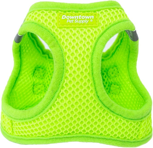Downtown Pet Supply Step-in Dog Harness – No Pull, Adjustable Padded Mesh with Reflective Trim, Secure Buckle Strap – Comfortable & Breathable Small Dog Harness, Small, Atomic Yellow