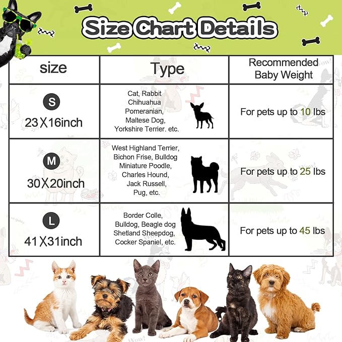 Rezutan Dog Blankets for Large Dogs, Upgraded 3 Pack Dogs Cat Blanket Washable 41" x 31", Soft Pet Throw Cover Suitable for Kennel Crate Bed, Cute Paw Pattern, White/Brown/Pink
