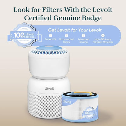 LEVOIT Air Purifier for Home Bedroom with HEPA Filter, White Noise Sound Machine and Blue Light-Free Night Light Support Better Sleep, AHAM VERIFIDE, 5 Air Quality Monitor, Smart WiFi, Sprout