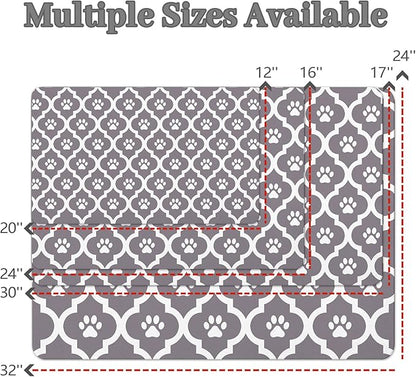 Dog Food Mat 24X32 Inch Pet Feeding Absorbent Mats for Floor Cat Water Bowl Placemats Non-Slip Washable Dog Mat for Food and Water