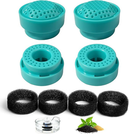 Glass Cat and Dog Water Fountain 90oz/2.7L, Compatible with Replacement Filters 4 Pack (with 4 Sponges)
