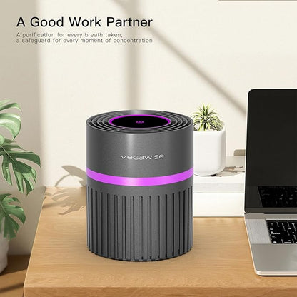 MEGAWISE H13 HEPA Air Purifier for Home, Bedroom & Office | 3-Stage Filtration for Smoke, Dust, Pet Dander | Quiet & Ozone-Free