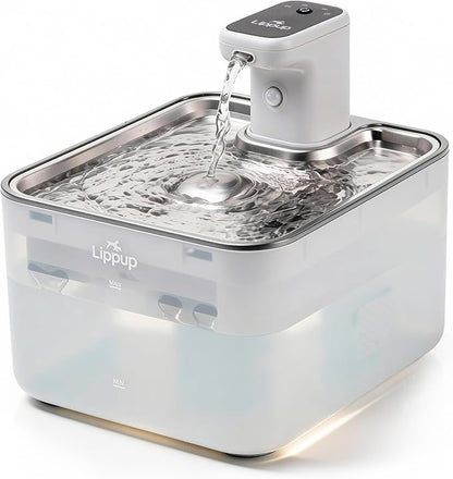 Cat Water Fountain Cordless, 88oz/2.6L Wireless Pet Water Fountains for Cats Indoor, Battery Operated Cat Drinking Fountain with Motion Sensor, Ultra Quiet Pump, BPA-Free, White