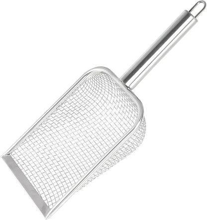 SUMERSHA Cat Litter Scoop Stainless Steel Mesh Scooper for Litter Box Kitten Pooper Lifter, Beach Mesh Shovel for Shell Collecting
