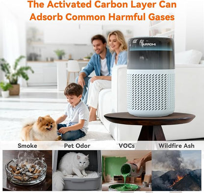 AIRROMI HEPA Air Purifier for Bedroom&Home,Pet Air Purifier for Home Pets,Removes Pet Odor,Cat Litter Smell,Dust,Smoke&Allergies,Quiet Room Air Purifier with Scents,360°Air Cleaner,A2005 Blue
