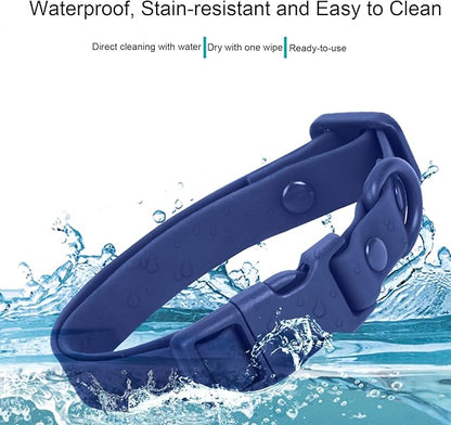 Waterproof Dog Collar Soft Rubber Dog Collar with Safety Buckle Adjustable Pet Collar for Small Medium Large Dogs