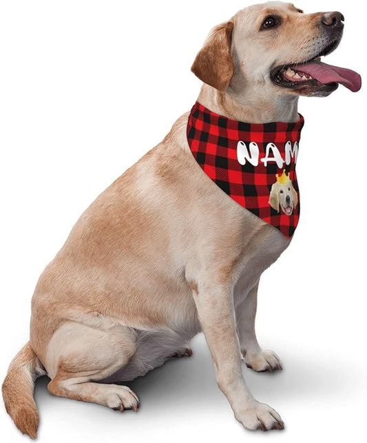 Custom Dog Bandana Add Your Text Photo Name Personalized Neckwear Bandanas Soft Customized Pet Scarf with Your Design Funny Gifts for Cat Dog Pet Style 04